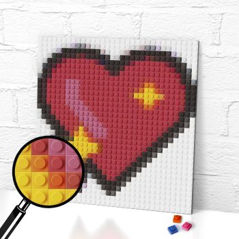 Microsoft Windows Sparkling Heart Emoji Pixel Art Brick Mosaic