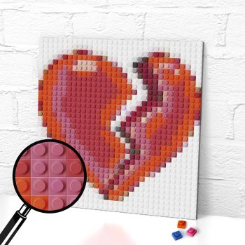 Messenger Broken Heart Emoji Pixel Art Brick Mosaic