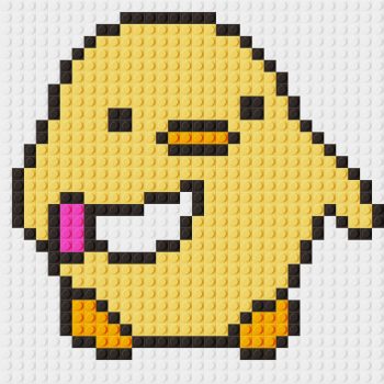 Duck / Chick With Knife Meme lego pixel art