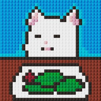 Confused Cat Meme lego pixel art