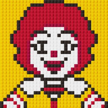 Ronald Mcdonald lego pixel art